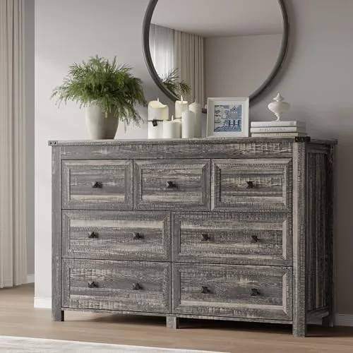 7-Drawer Dresser, 47.2 in Wide, Brown