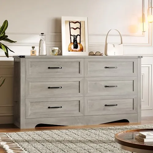 6-Drawer Dresser, 47.2 in Wide, Wood