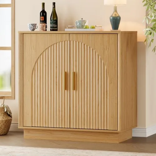 Fluted Sideboard, 31.5 in Wide, Natural