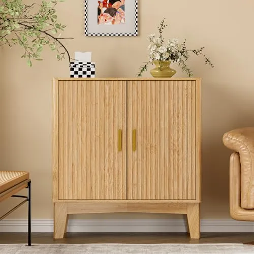 Fluted Sideboard, 29.5 in Wide, Oak
