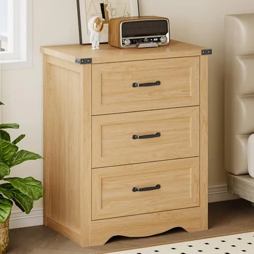 Slim 3-Drawer Dresser, 23.6 in Wide, Oak