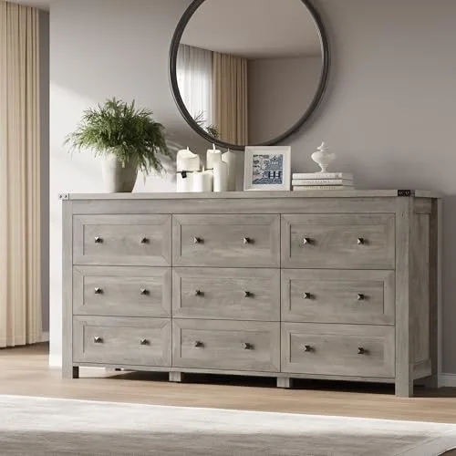 9-Drawer Dresser, 59.1 in Wide, Wood