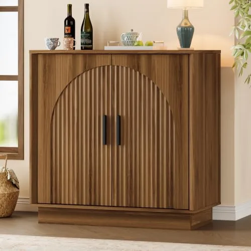 Fluted Sideboard, 31.5 in Wide, Walnut