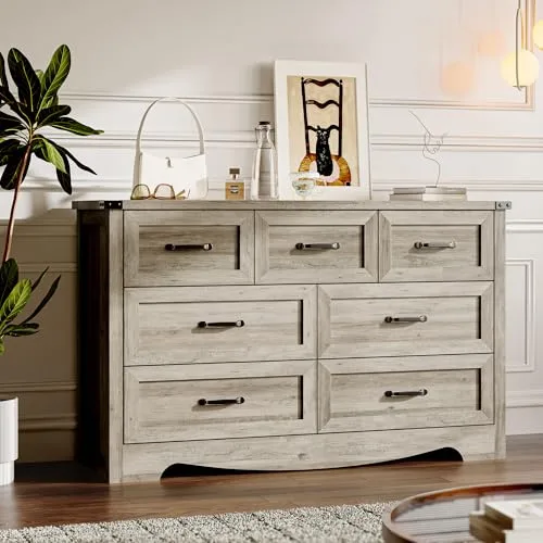 7-Drawer Dresser, 47.2 in Wide, FSC Wood, Wood